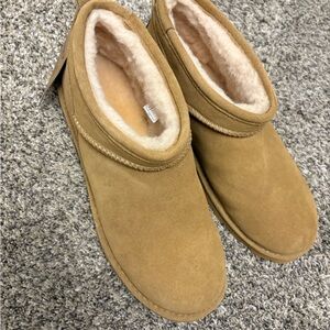 BearPaw Tan Suede Ankle Boots